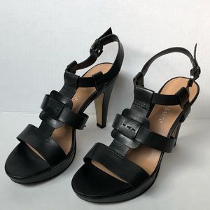 Black Franco Sarto moped platform sandal size 9